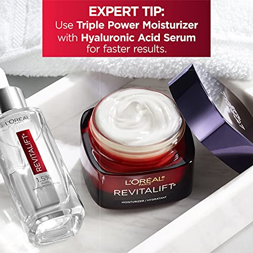 L'Oreal Paris Hyaluronic Acid Serum For Face with Vitamin C and Triple Power ...