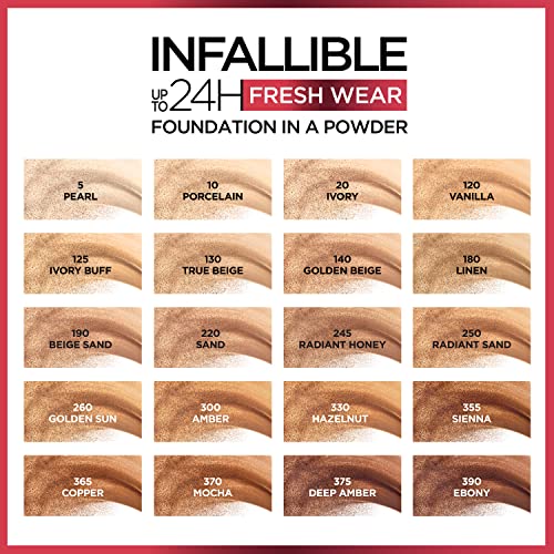 L'Oreal Paris Infallible Fresh Wear Foundation in a Powder, Up to 24H Wear, I...