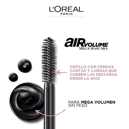 L'Oreal Paris Lightweight Mega Volume Washable Mascara Black, Washable Black,...