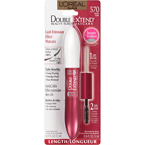 L'Oreal Paris Makeup Double Extend Beauty Tubes Lengthening 2 Step Mascara, B...