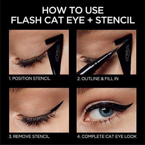 L'Oreal Paris Makeup Infallible Flash Cat Eye Waterproof Liquid Eyeliner, Black