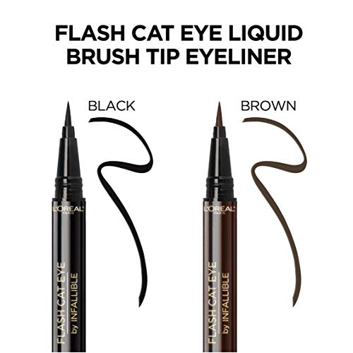 L'Oreal Paris Makeup Infallible Flash Cat Eye Waterproof Liquid Eyeliner, Black