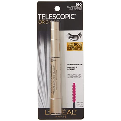 L'Oreal Paris Makeup Telescopic Original Lengthening Mascara, Blackest Black,...