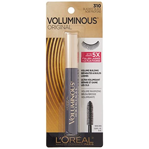 L'Oreal Paris Makeup Voluminous Original Volume Building Mascara, Blackest Bl...