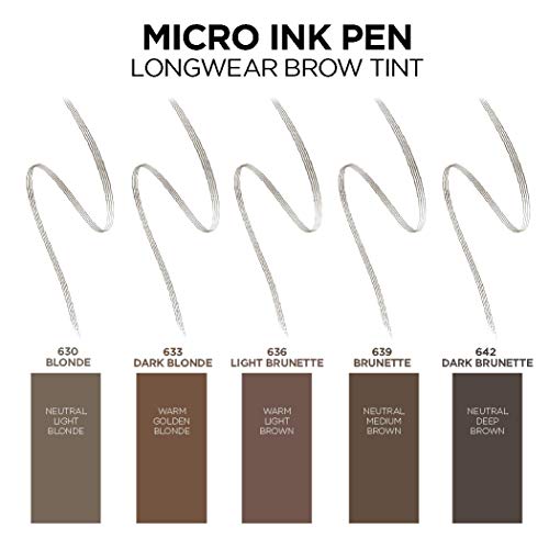 L'Oreal Paris Micro Ink Pen by Brow Stylist, Longwear Brow Tint, Hair-Like Ef...