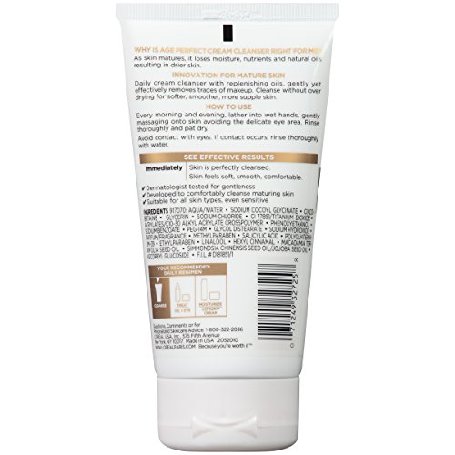 L'Oreal Paris Skincare Age Perfect Cream Cleanser, Gentle Daily Cleanser for ...