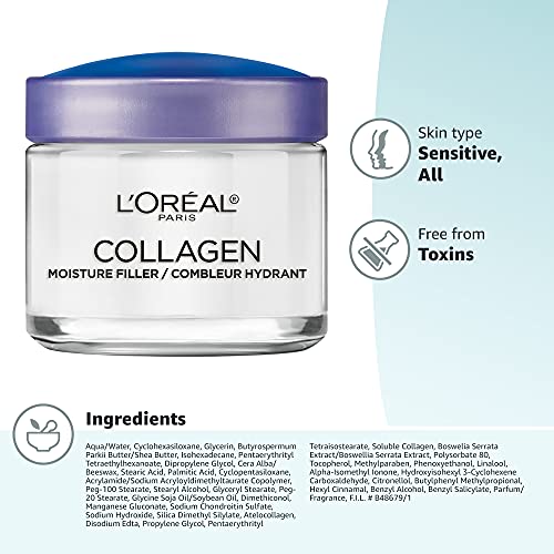 L'Oreal Paris Skincare Collagen Face Moisturizer, Day and Night Cream, Anti-A...