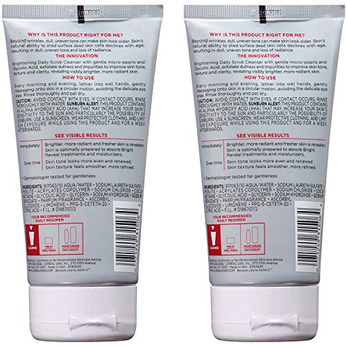 L'Oreal Paris Skincare Revitalift Bright Reveal Facial Cleanser with Glycolic...