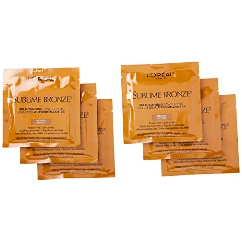 L'Oreal Paris Skincare Sublime Bronze Self-Tanning Towelettes, Streak-Free, N...