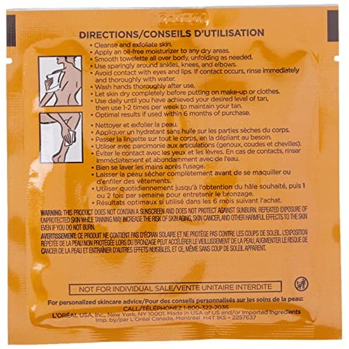 L'Oreal Paris Skincare Sublime Bronze Self-Tanning Towelettes, Streak-Free, N...