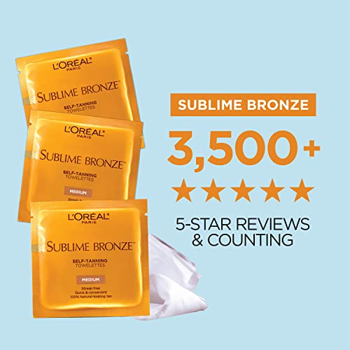 L'Oreal Paris Skincare Sublime Bronze Self-Tanning Towelettes, Streak-Free, N...