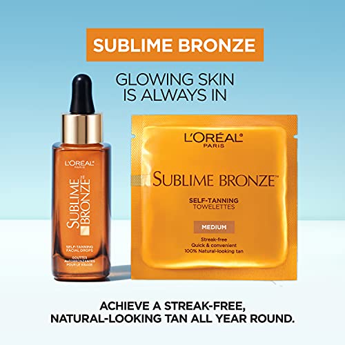 L'Oreal Paris Skincare Sublime Bronze Self-Tanning Towelettes, Streak-Free, N...