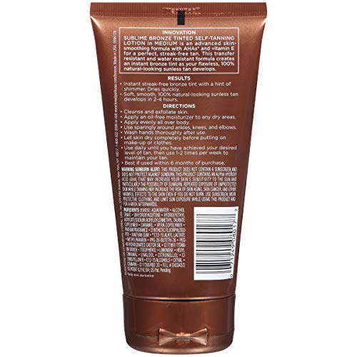 L'Oreal Paris Skincare Sublime Bronze Tinted Self-Tanning Lotion Medium Natur...