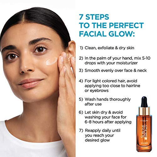 L'Oreal Paris Sublime Bronze Self Tan Drops for Face, Hyaluronic Acid, Self-T...