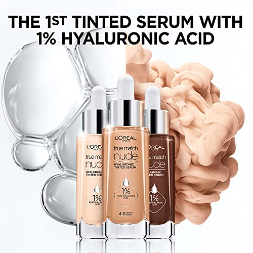 L'Oreal Paris True Match Nude Hyaluronic Tinted Serum Foundation with 1% Hyal...