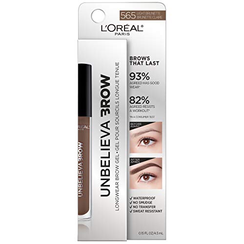 L'Oreal Paris Unbelieva-Brow Tinted Waterproof Brow Gel, Light Brunette