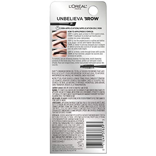 L'Oreal Paris Unbelieva-Brow Tinted Waterproof Brow Gel, Light Brunette