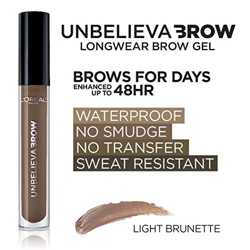 L'Oreal Paris Unbelieva-Brow Tinted Waterproof Brow Gel, Light Brunette