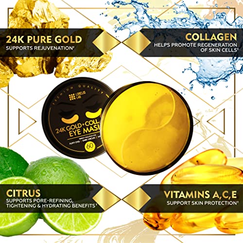 Under Eye Patches - 24K Gold Under Eye Mask for Puffy Eyes, Dark Circles, Eye...