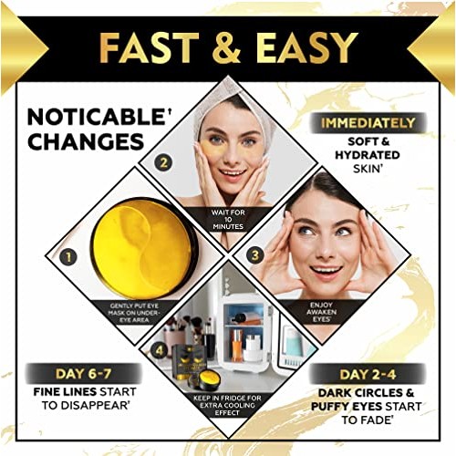 Under Eye Patches - 24K Gold Under Eye Mask for Puffy Eyes, Dark Circles, Eye...