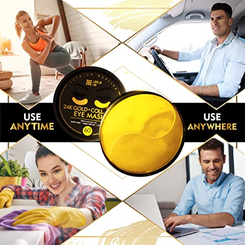 Under Eye Patches - 24K Gold Under Eye Mask for Puffy Eyes, Dark Circles, Eye...