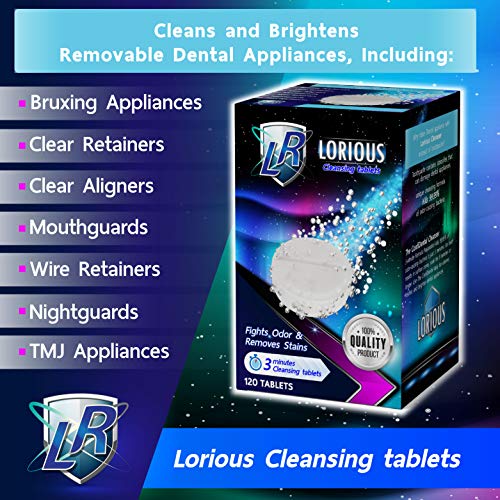 LORIOUS 120 Retainer Cleaner and Denture Cleaner Tablets for 4 Months Supply,...
