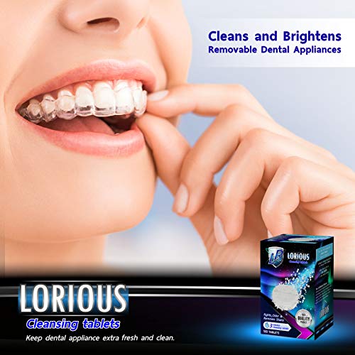 LORIOUS 120 Retainer Cleaner and Denture Cleaner Tablets for 4 Months Supply,...