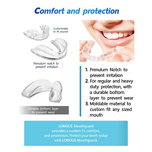 LORIOUS Mouthguard - One Size Fits All Premium Set of 6 BPA Free Moldable, Cu...