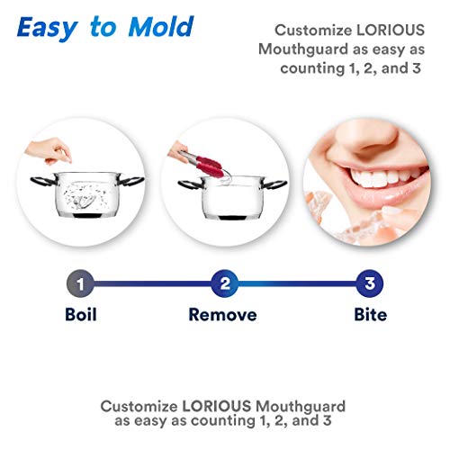 LORIOUS Mouthguard - One Size Fits All Premium Set of 6 BPA Free Moldable, Cu...