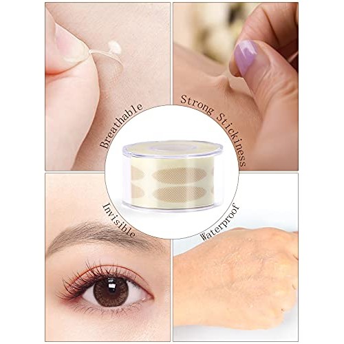 1800 Pieces Breathable Eyelid Tape, Lorvain 3 Rolls Invisible Eye Stickers St...