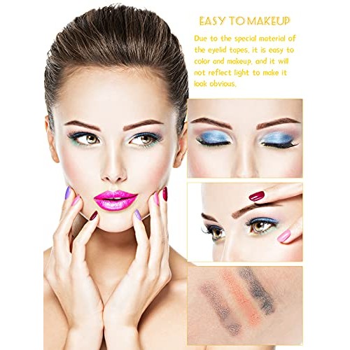 1800 Pieces Breathable Eyelid Tape, Lorvain 3 Rolls Invisible Eye Stickers St...