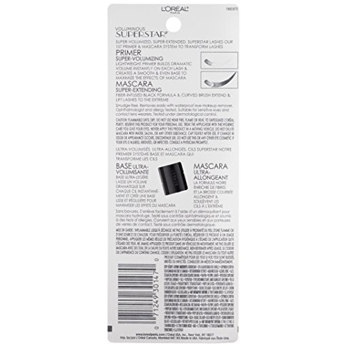 L'Oreal Paris Cosmetics Voluminous Superstar Waterproof Mascara, Blackest Bla...