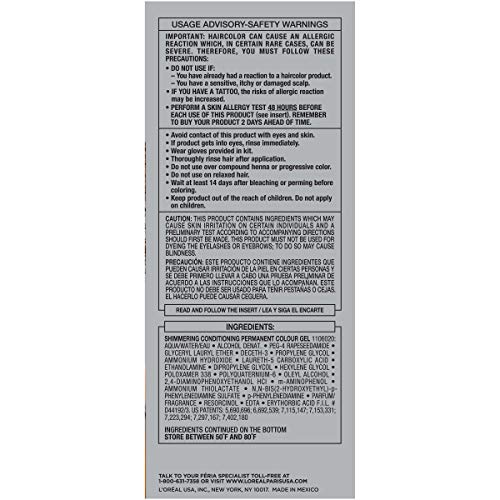 L'Oreal Paris Feria Multi-Faceted Shimmering Permanent Hair Color, B61 Downto...