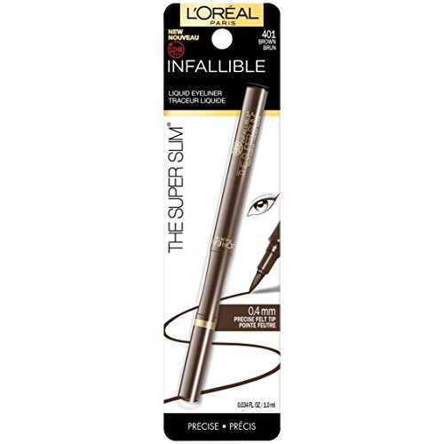 L'Oreal Paris Makeup Infallible Super Slim Long-Lasting Liquid Eyeliner, Ultr...