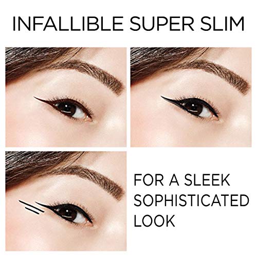L'Oreal Paris Makeup Infallible Super Slim Long-Lasting Liquid Eyeliner, Ultr...