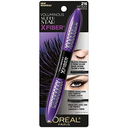 L'Oreal Paris Makeup Voluminous X Fiber Mascara with Black Primer, 1 Tube