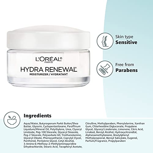 L'Oreal Paris Skincare Hydra-Renewal Face Moisturizer with Pro-Vitamin B5 for...