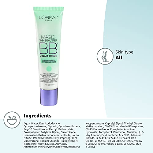 L'Oréal Paris Makeup Magic Skin Beautifier Anti-Redness BB Cream Tinted Moist...