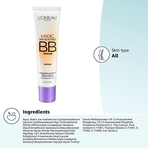 L'Oréal Paris Makeup Magic Skin Beautifier BB Cream Tinted Moisturizer Face M...