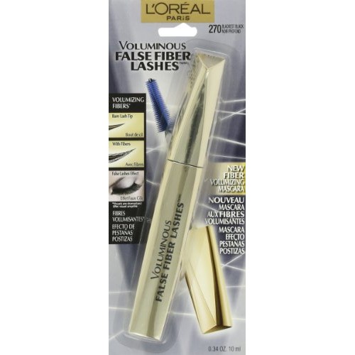 L'Oréal Paris Voluminous False Fiber Lashes Mascara, Blackest Black, 0.34 fl....