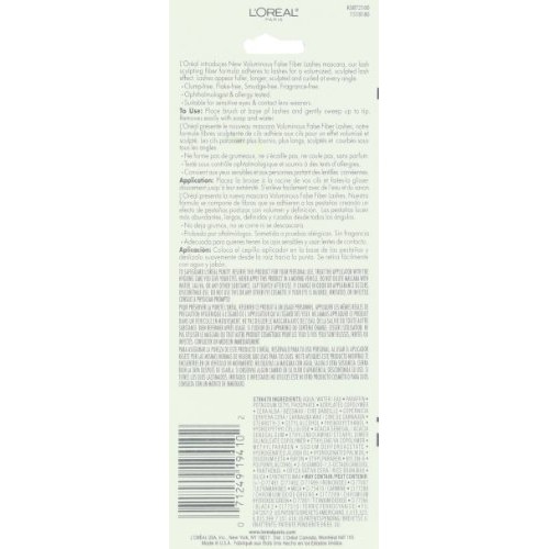 L'Oréal Paris Voluminous False Fiber Lashes Mascara, Blackest Black, 0.34 fl....