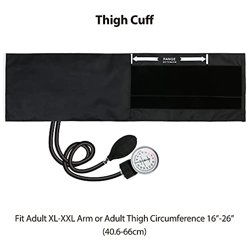 Aneroid Sphygmomanometer by LotFancy, X -Large Thigh BP Cuff(16-26in), Profes...