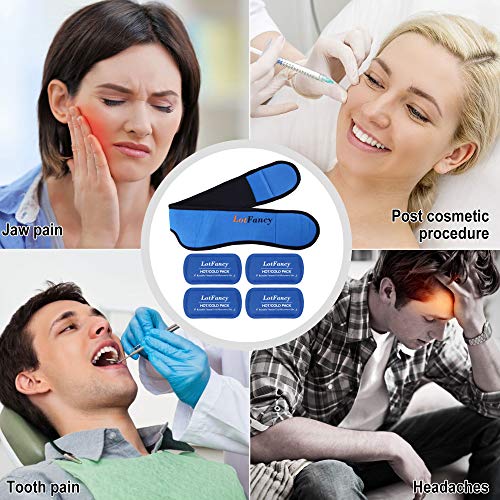 LotFancy Face Ice Pack Wrap, Pain Relief for TMJ, Wisdom Teeth, Face Head Chi...