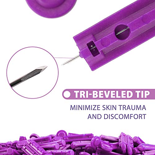 LotFancy Lancets for Blood Testing, 30 Gauge, 100 Twist Top Lancets for Blood...