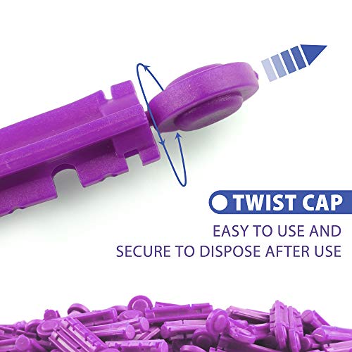 LotFancy Lancets for Blood Testing, 30 Gauge, 100 Twist Top Lancets for Blood...