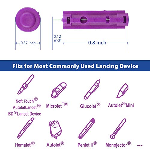 LotFancy Lancets for Blood Testing, 30 Gauge, 100 Twist Top Lancets for Blood...