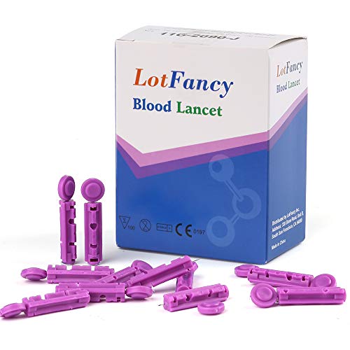 LotFancy Lancets for Blood Testing, 30 Gauge, 100 Twist Top Lancets for Blood...