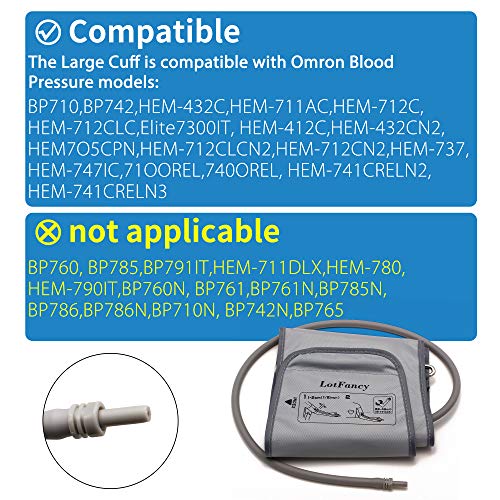 Lotfancy Large Cuff Replacement (11"-17") for H-003D H-CR24 Omron Upper Arm B...