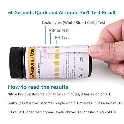 Urine Test Strips, 50ct UTI Test Strips for Women, 3-in-1 Urinary Tract Infec...