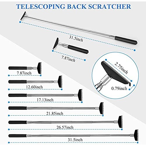 2-Pack Extendable Back Scratcher, Oversized Metal Telescoping Back Scratcher ...